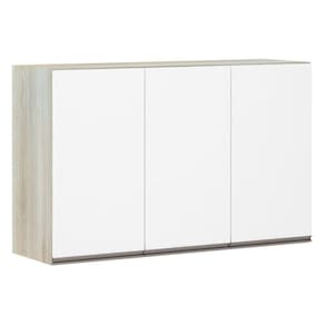 Armário Para Cozinha 120cm 3 Portas Legno Crema C/Branco