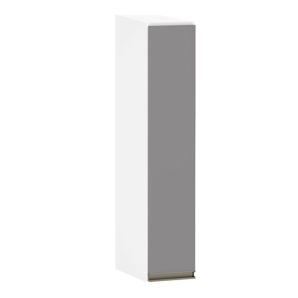 Armário Aéreo 15cm 1 Porta Pérola Branco Polar C/Cinza