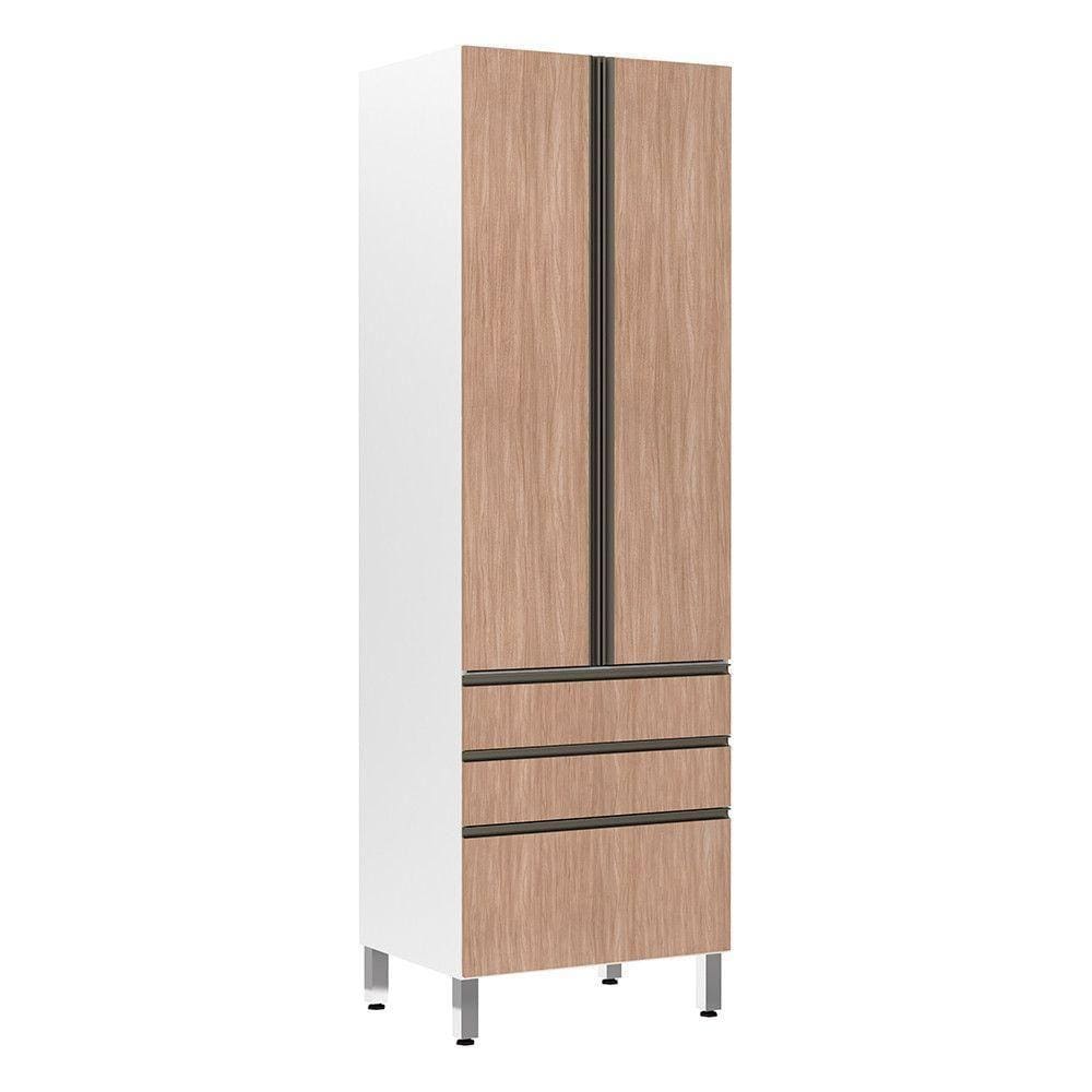 Paneleiro Torre 70Cm E Pérola Branco Com Cumaru