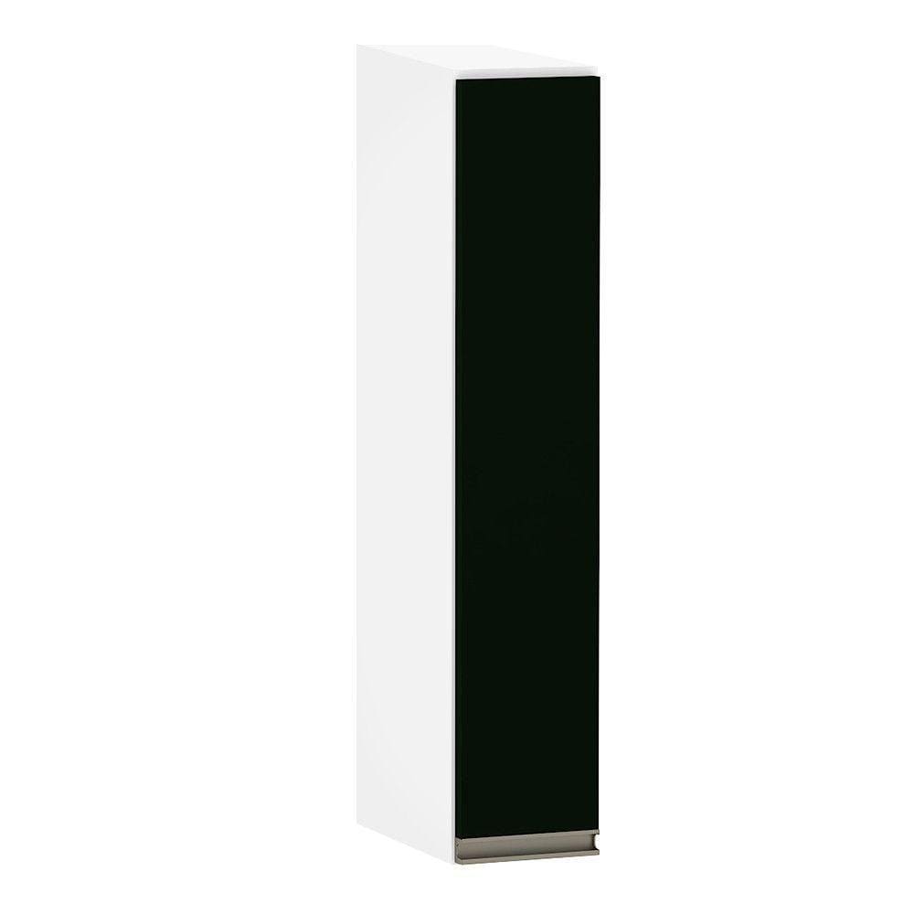 Armário Aéreo 15cm 1 Porta Pérola Branco Polar C/Preto Txt