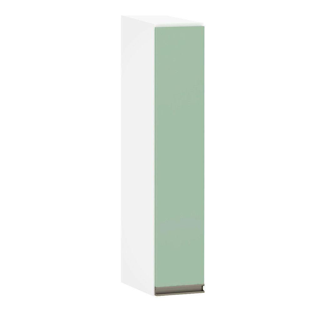 Armário Aéreo 15cm 1 Porta Pérola Branco Polar C/Verde