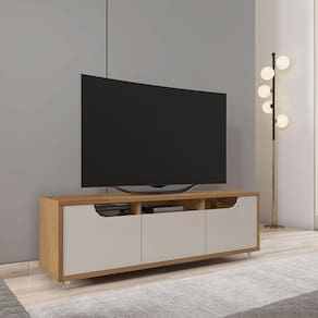 Rack para TV até 60 Polegadas 160cm 1 Gaveta 2 Portas Jersey Cedro/Off White