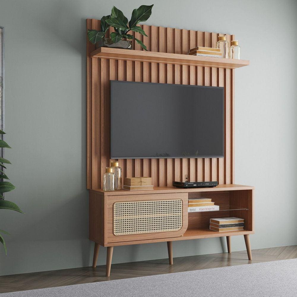 Rack com Painel para TV até 55 Polegadas 1 Porta de Correr TB324F Freijó