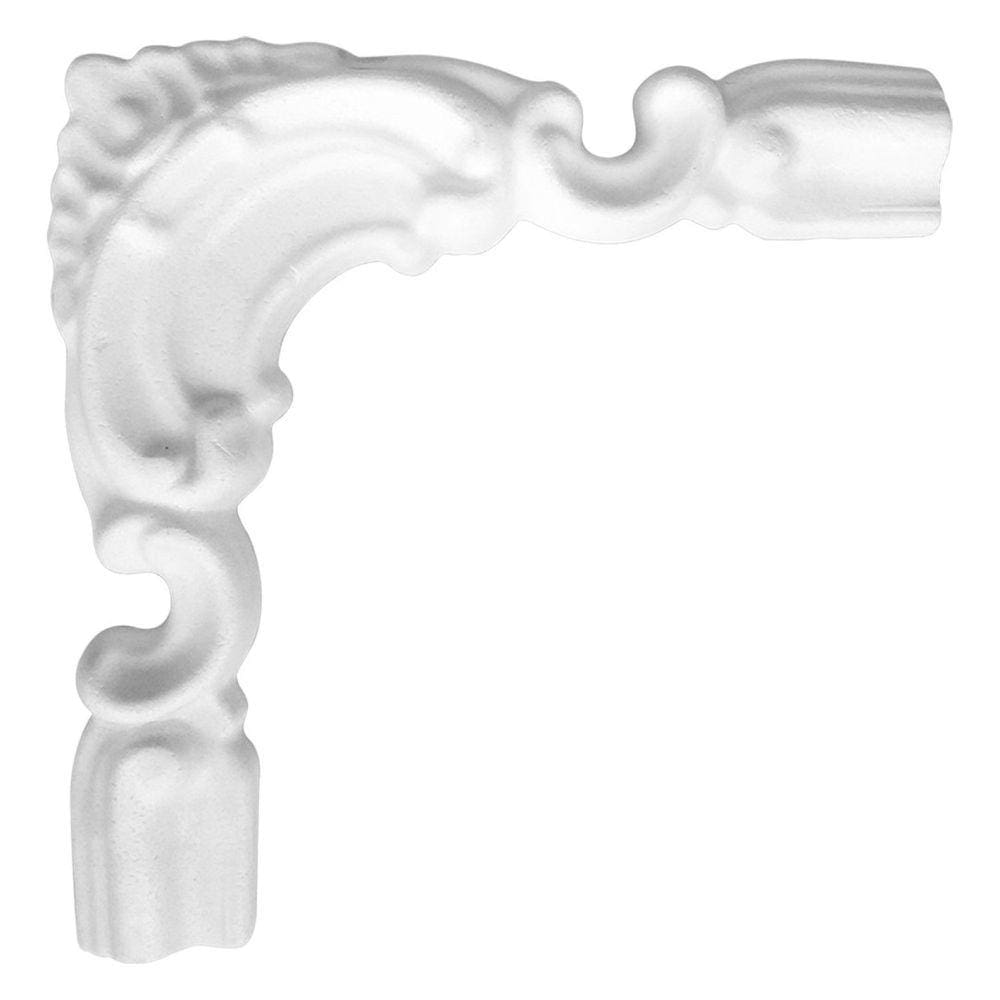 Canto Decorativo Para Boiserie Bu40d em Poliestireno 4 Unidades Branco