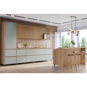 Cozinha 10 Peças 100% MDF Rainha Gourmet Marrom/Verde