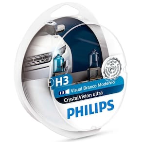 Kit Lâmpada H3 Philips Super Branca 55w 12v Pk22s