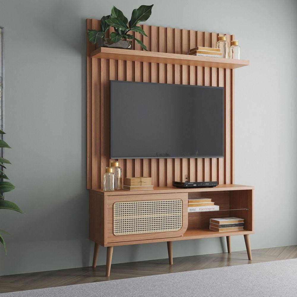 Rack com Painel para TV até 55 Polegadas 1 Porta de Correr TB324 Freijó