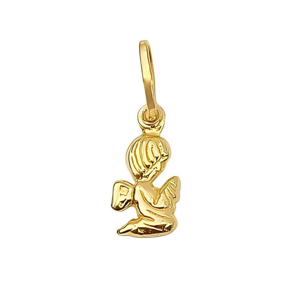 Pingente Anjo Mini Ajoelhado Em Ouro 18K
