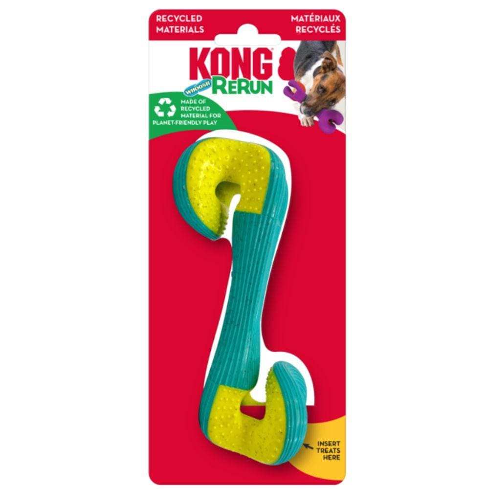 Brinquedo Sonoro Kong Rerun Whoosh Bone Para Cachorro - P/M - AMARELO / VERDE