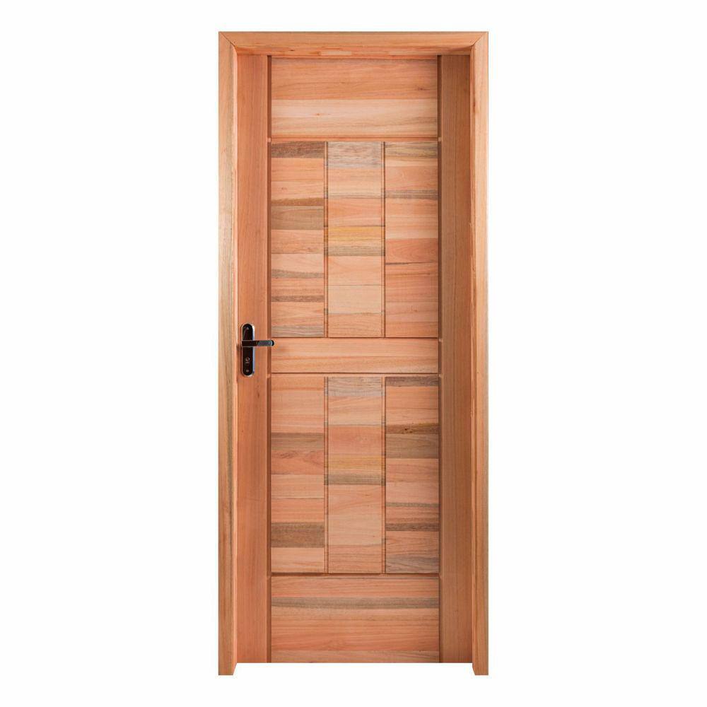 Kit Porta Pronta Maciça 214x87cm Eucalipto Direita Pm96 Cruzeiro Portas Nude