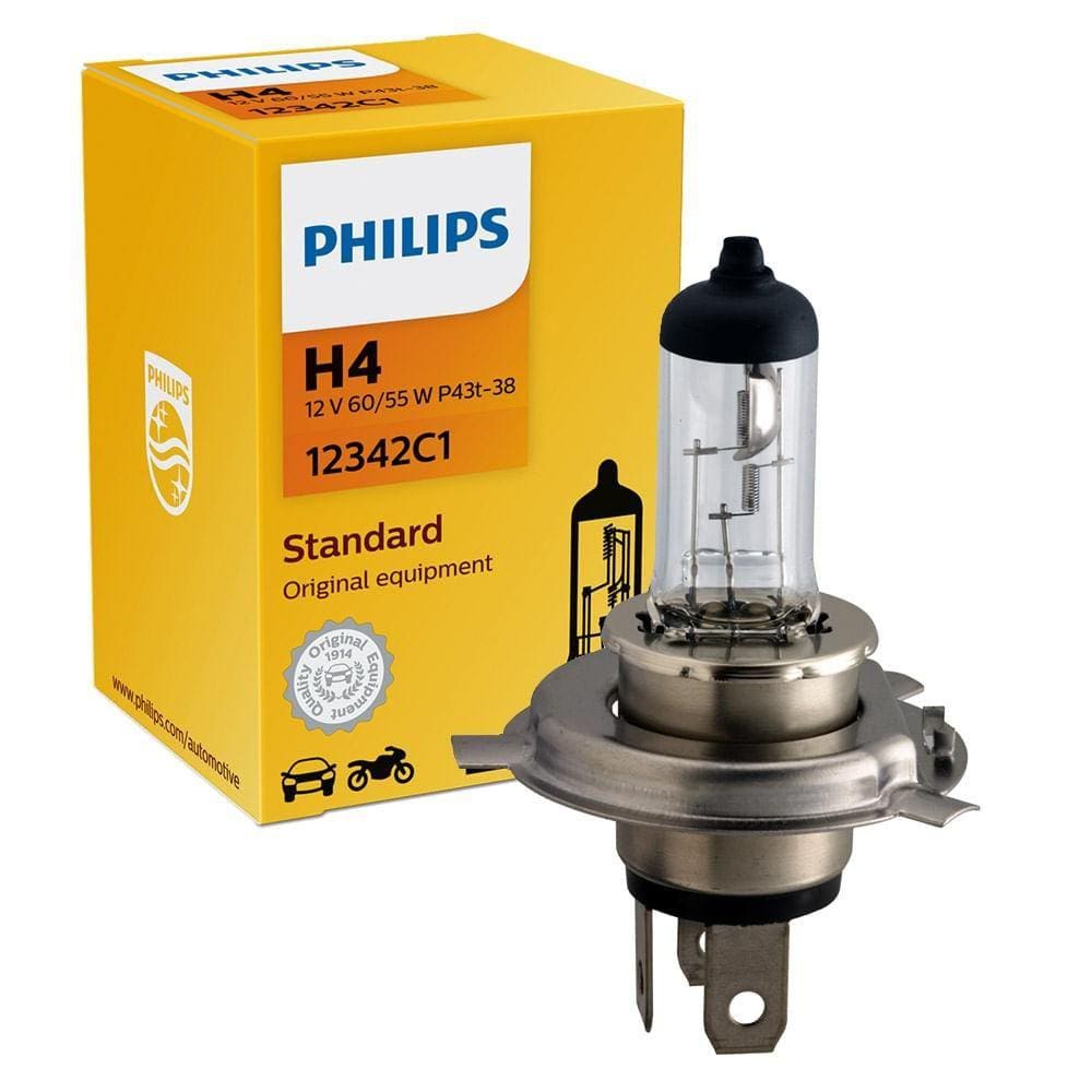 Lâmpada Philips Halógena Standard 55/60w 12v H4 Biodo P43t38