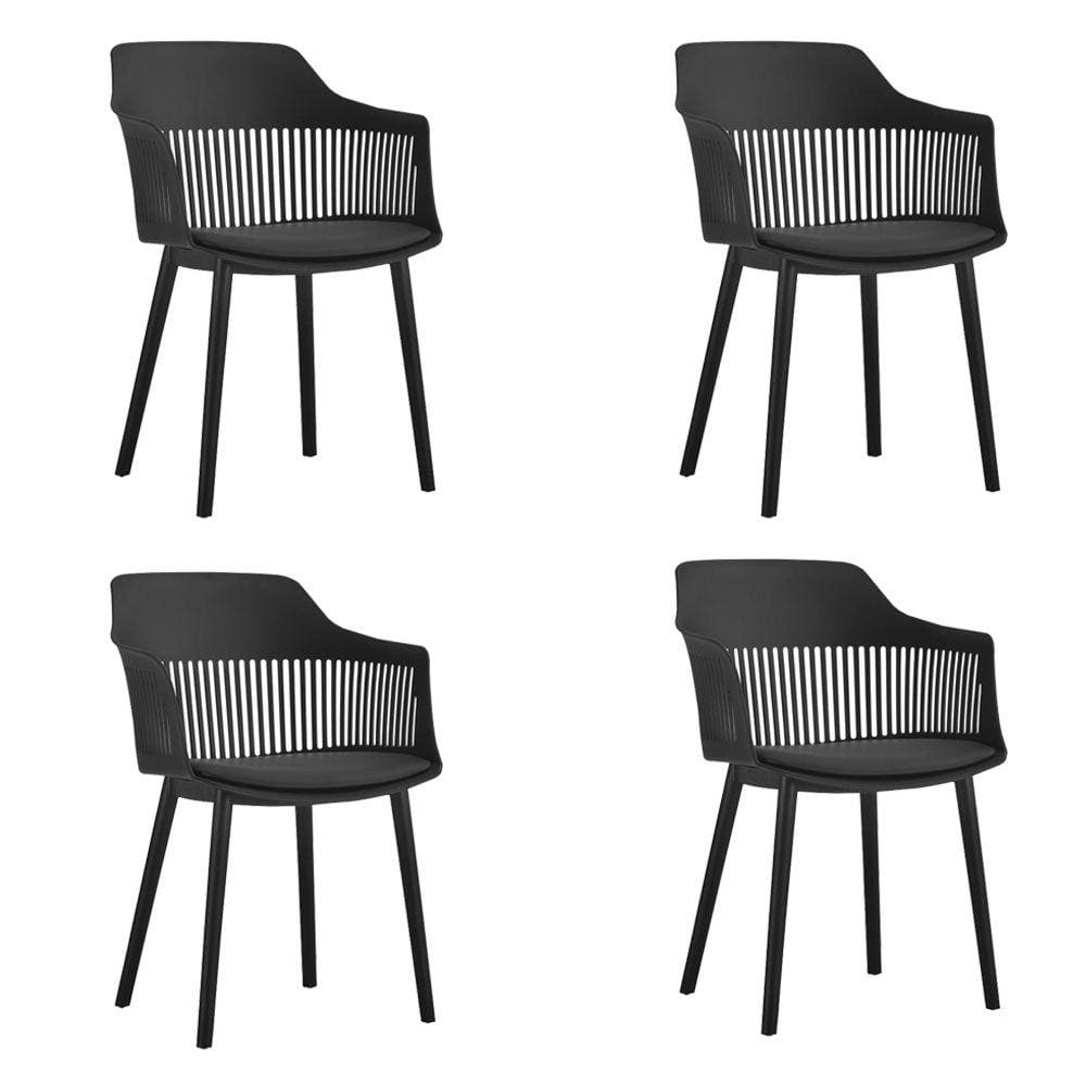 Kit 04 Cadeiras Polipropileno Marcela Preto - D`Rossi