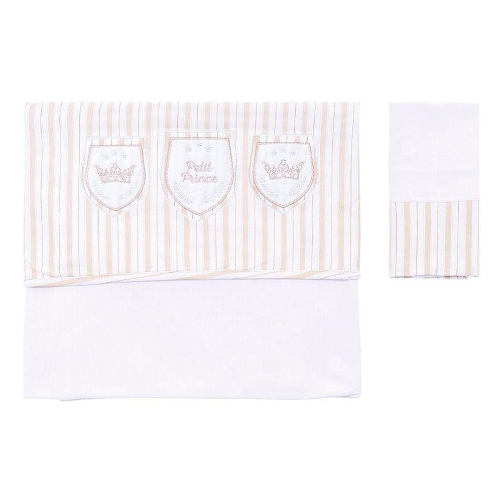Lençol de Berço Kit 3 Peças Caça ao Tesouro Hug Baby Bege
