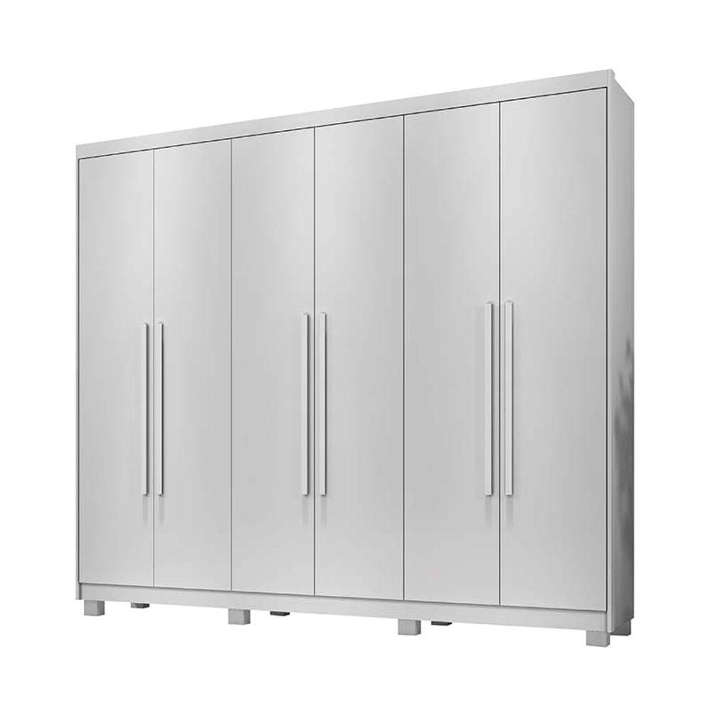 Guarda Roupa Casal 6 Portas 4 Gavetas Verona Benetil Móveis Branco