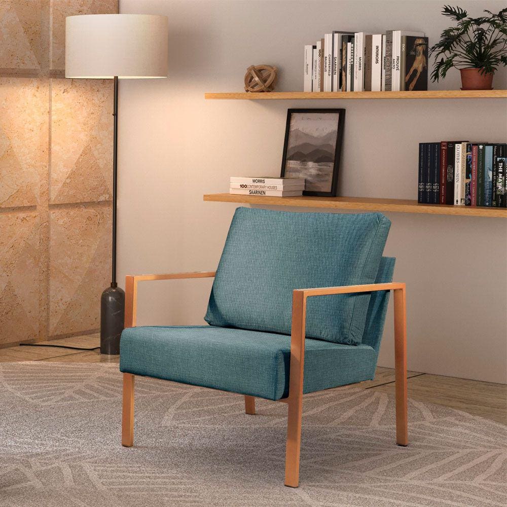 Poltrona Sophia Metal Industrial Bronze Castellar Móbile