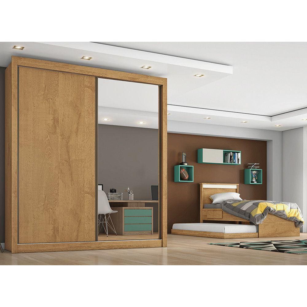 Roupeiro Zurique 1 Porta Espelhada 100 MDF
