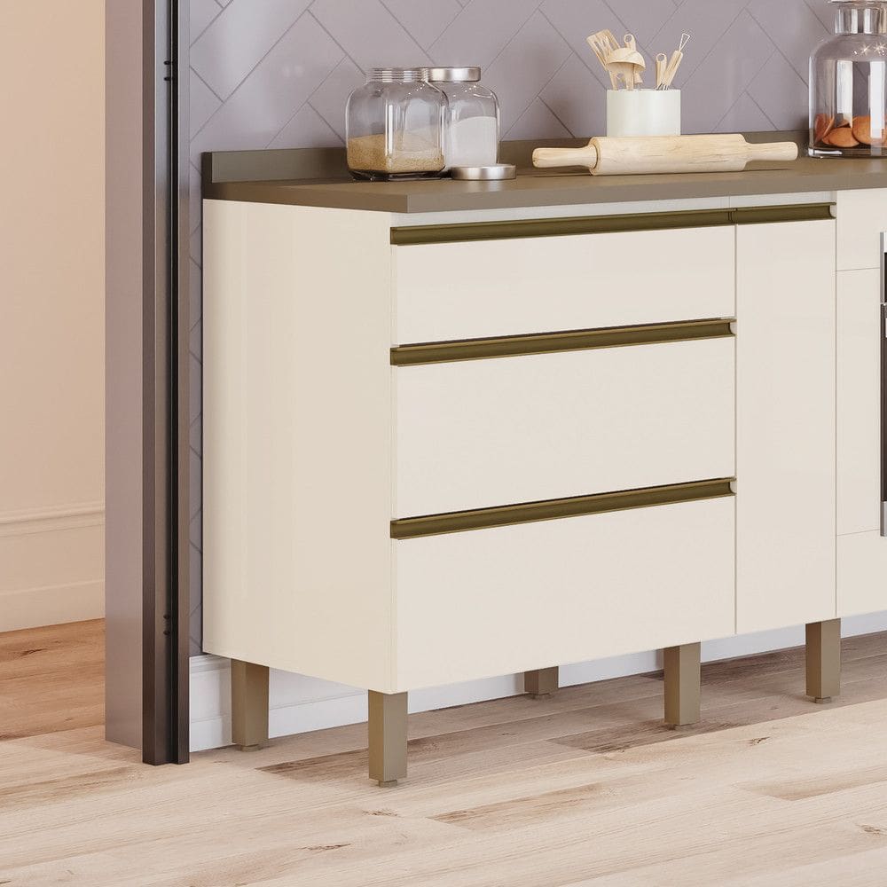 Balcão de Cozinha 60 Cm 3 Gavetas Connect Henn