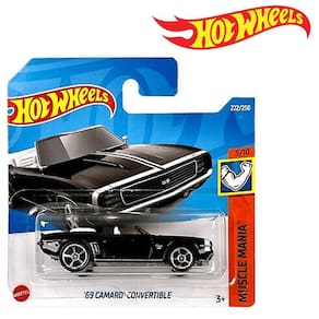 Hot Wheels `69 Camaro Convertible Preto Colecionável Mattel