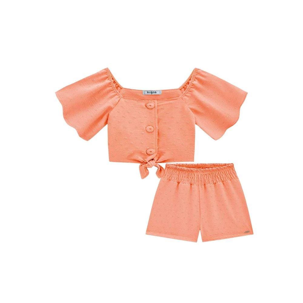 Conjunto de Blusa Cropped e Shorts Kukiê 67544