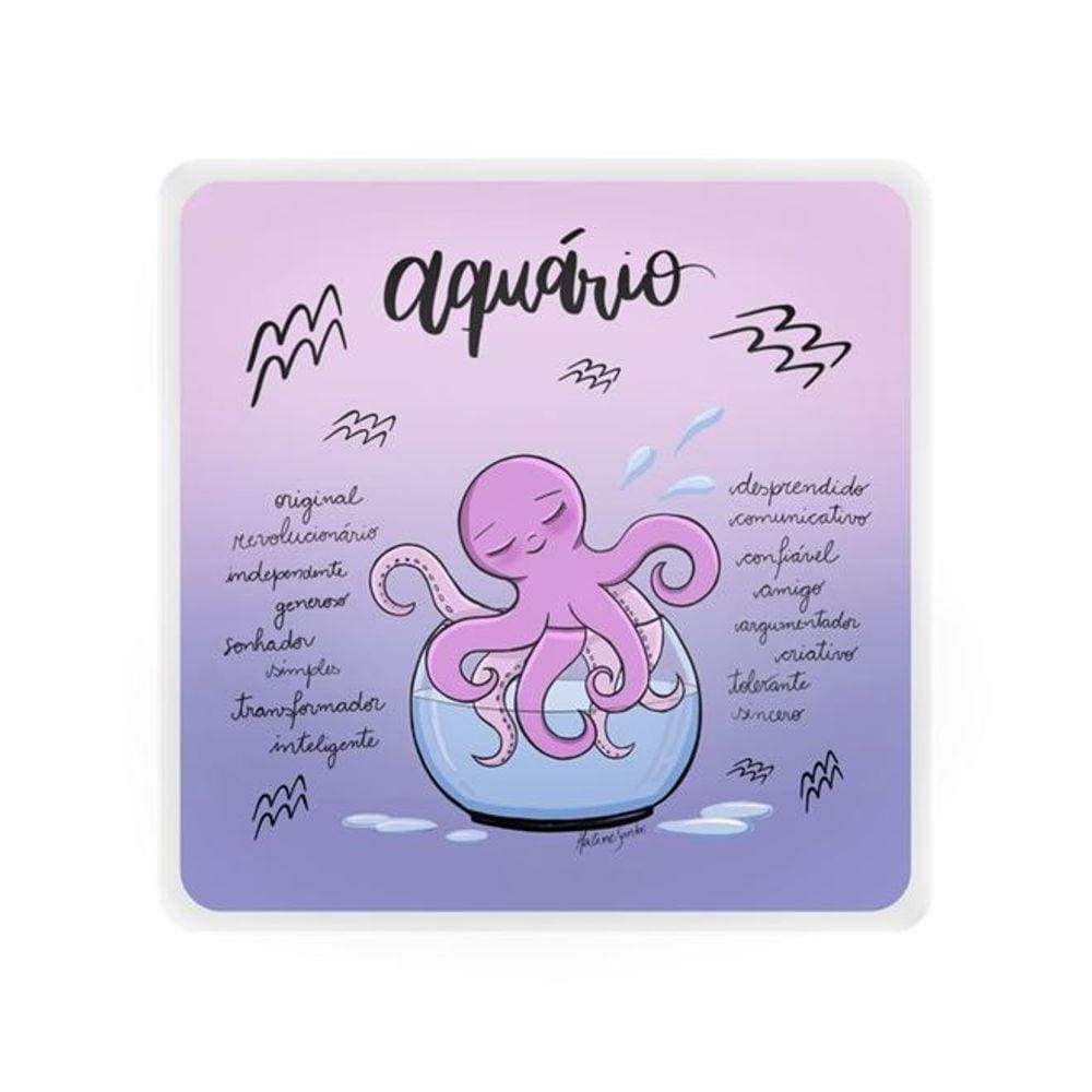 Mini Luminária Box Signos Aquário USB