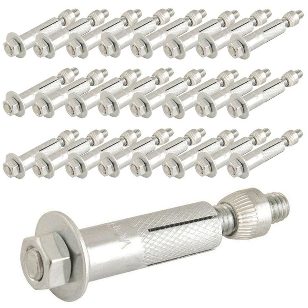 Chumbador com Prisioneiro 1/4 POL x 65 MM com 25 Peças VONDER