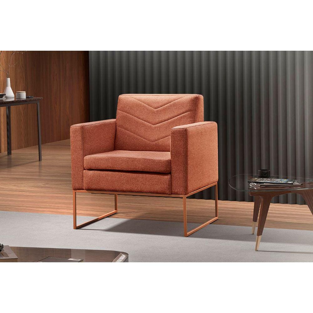 Poltrona Apolo Luxo Base Bronze Castellar Móbile