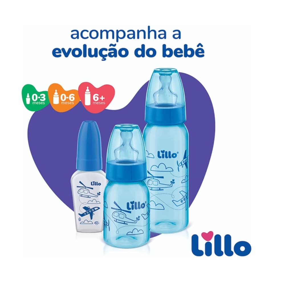 Kit Mamadeiras 3 unidades Azul Lillo
