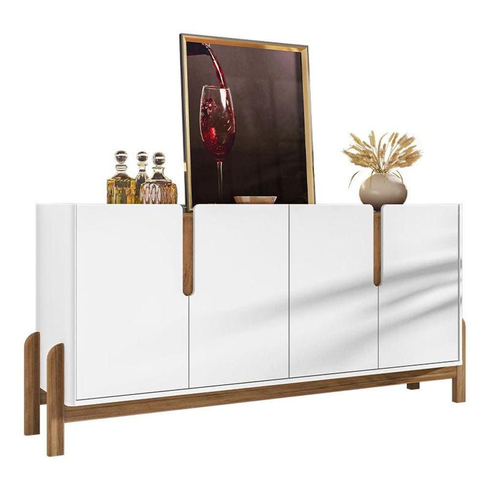 Aparador Buffet Sala Lizz 170cm com Pés de Madeira Maciça