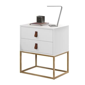 Mesa de Cabeceira 45 Unic Estilo Industrial Pés de Ferro Dourado