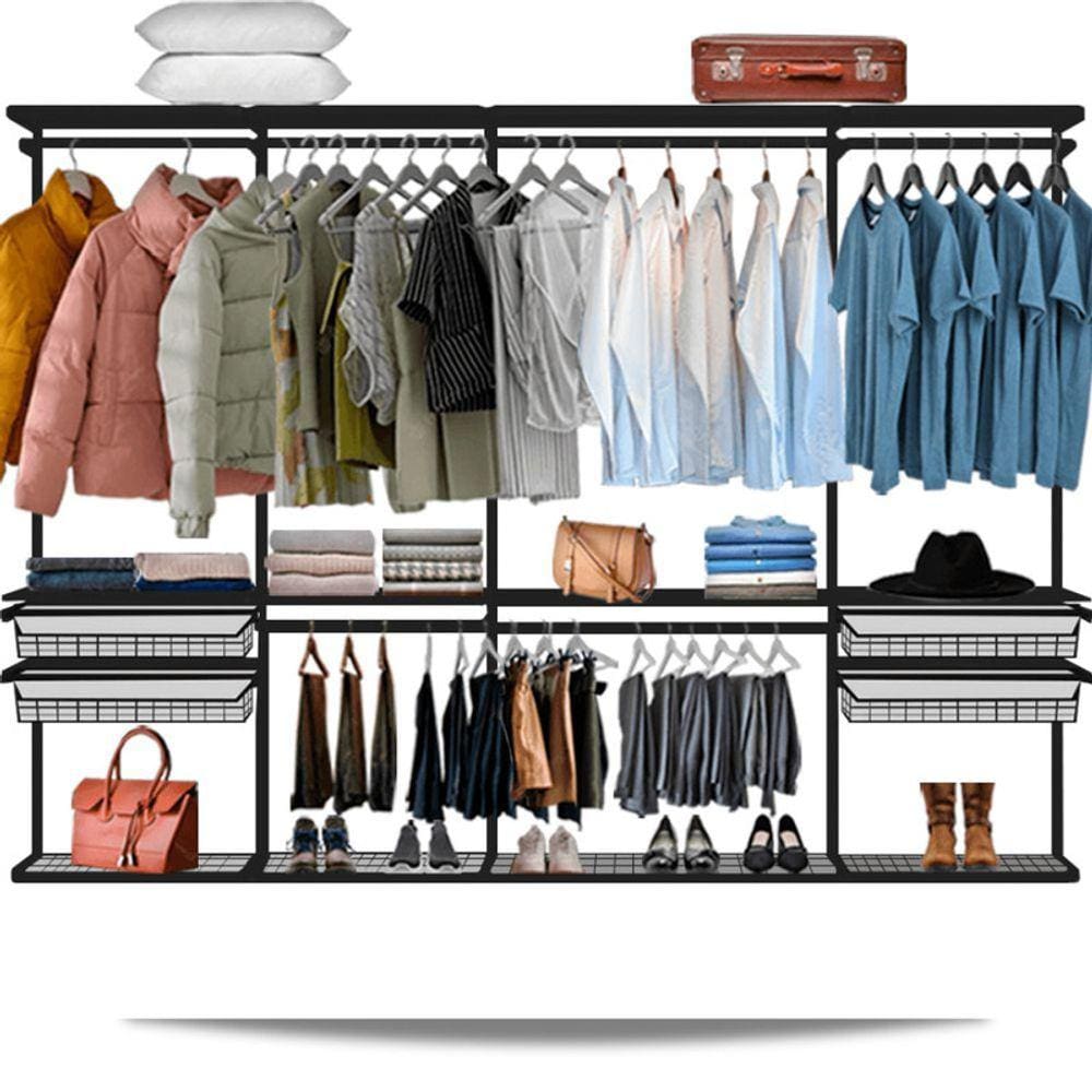 Closet Armário Aramado Modulado Gaveta Prateleira 2,80m PT