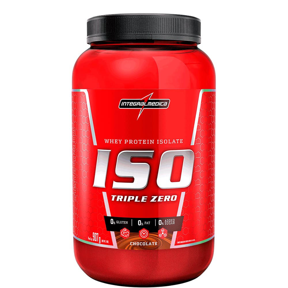 Iso Triple (Whey Protein Isolado) Zero Integralmédica Sabor Chocolate 907g