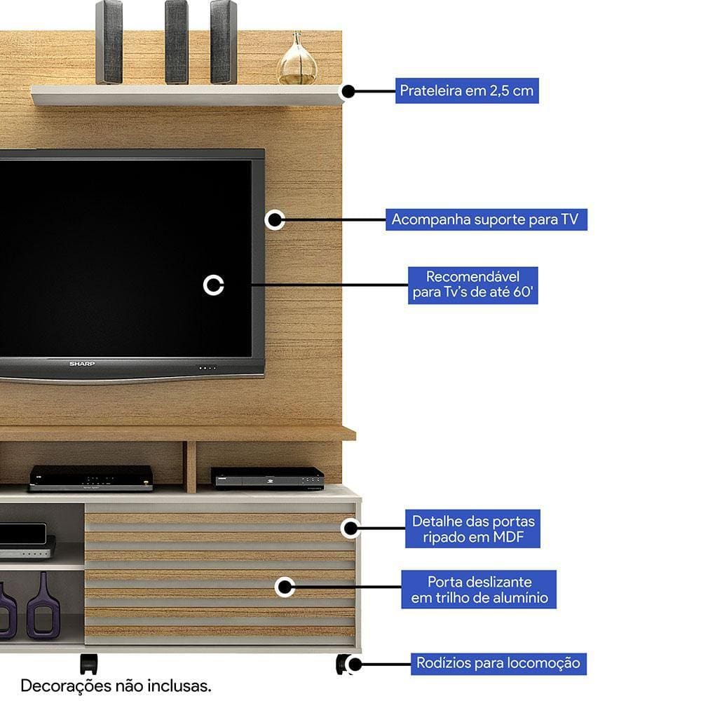 Estante Home Valde Móveis Star Para Tvs Até 60 Polegadas