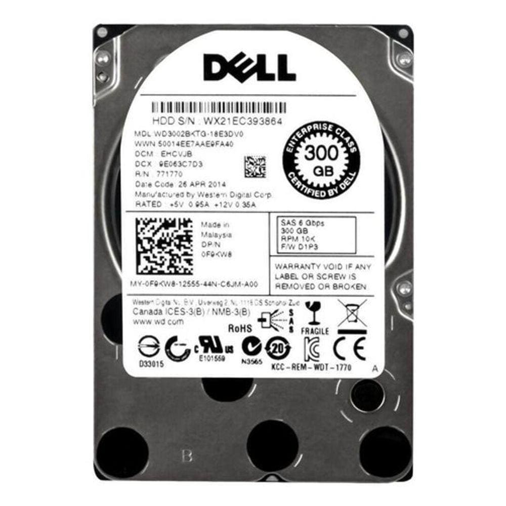 Hd Sas Dell 300Gb 2.5 0F9Kw8 F9Kw8 Wd3002Bktg 32Mb