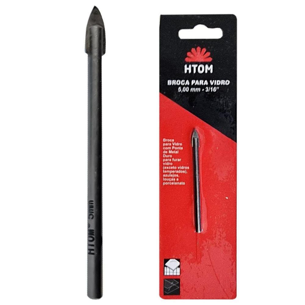 Broca Para Vidro 5Mm Porcelanato Cerâmica Metal Duro Htom