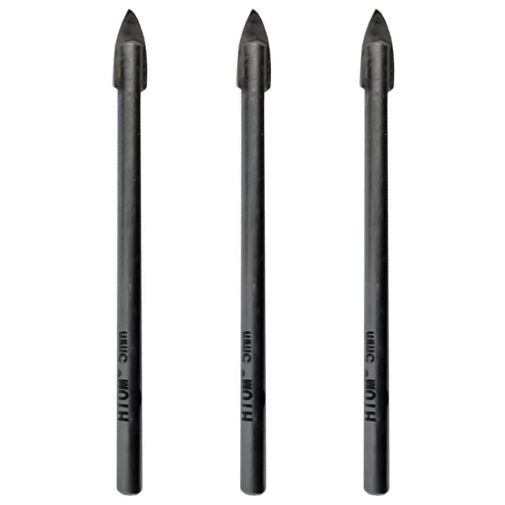 Kit 3 Brocas Para Vidro 5Mm Porcelanato Cerâmica Metal Duro