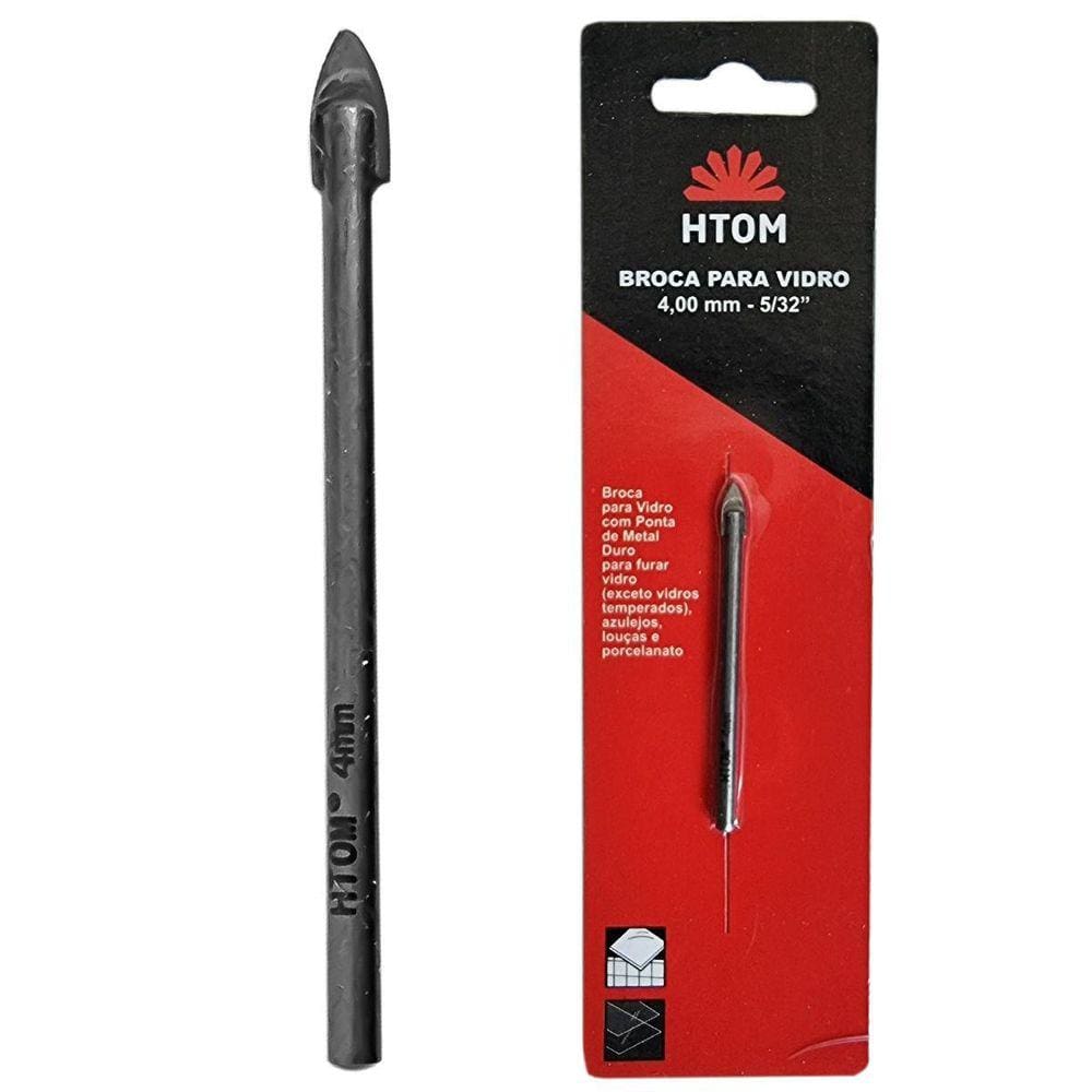 Broca Para Vidro 4Mm Porcelanato Cerâmica Metal Duro Htom