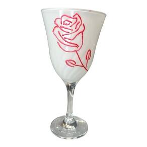 Taça Pérola Rosa Vermelha Lírio Super Luxo 330Ml -Vidro