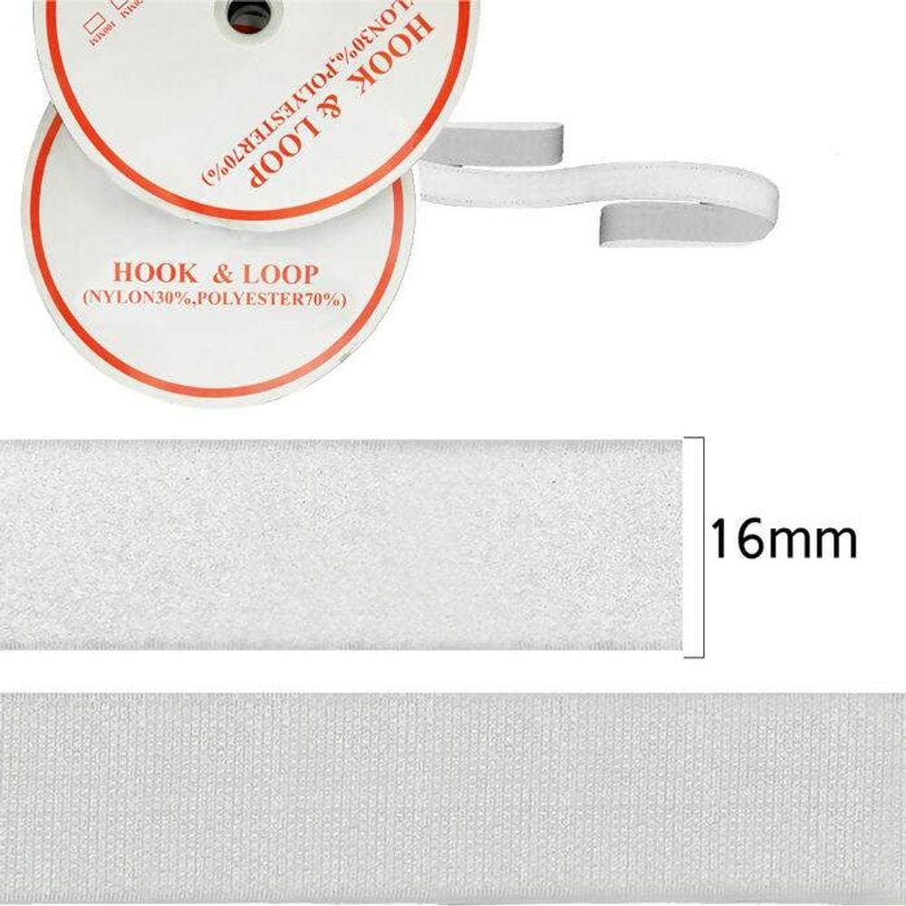Fecho de Contato Branco 16 mm - 25 Metros