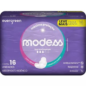 Absorvente Modess Suave Com Abas 16 unidades