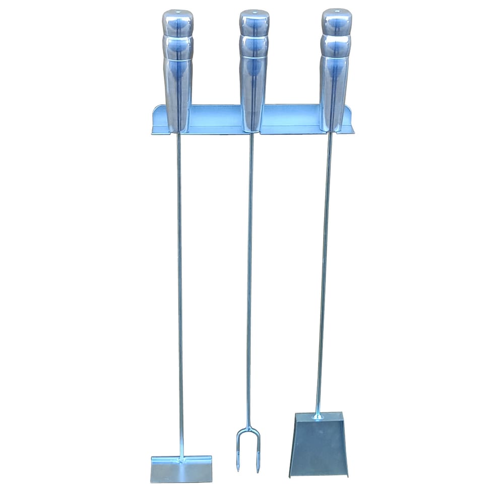 Kit Limpeza De Churrasqueira Rastelo + Pa + Garfo 59 Cm