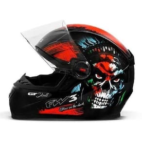 Capacete Fechado Fw3 Gt Skull Caveira Preto Tamanho 60