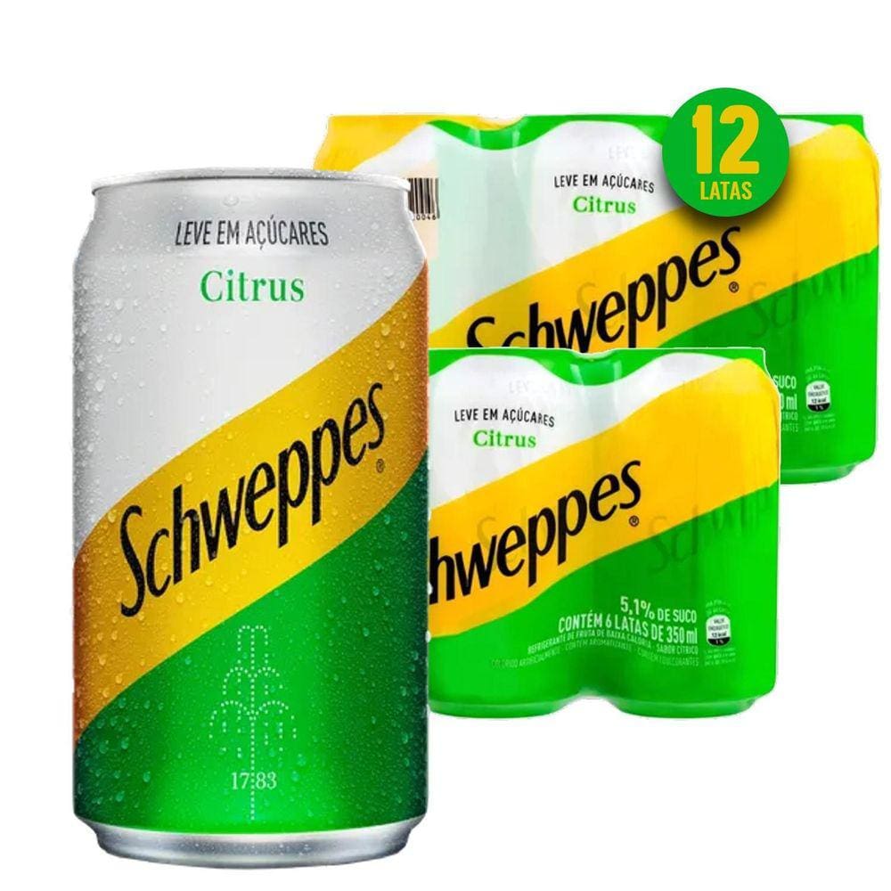Schweppes Citrus Leve Em Açucares 350Ml  12 Latas