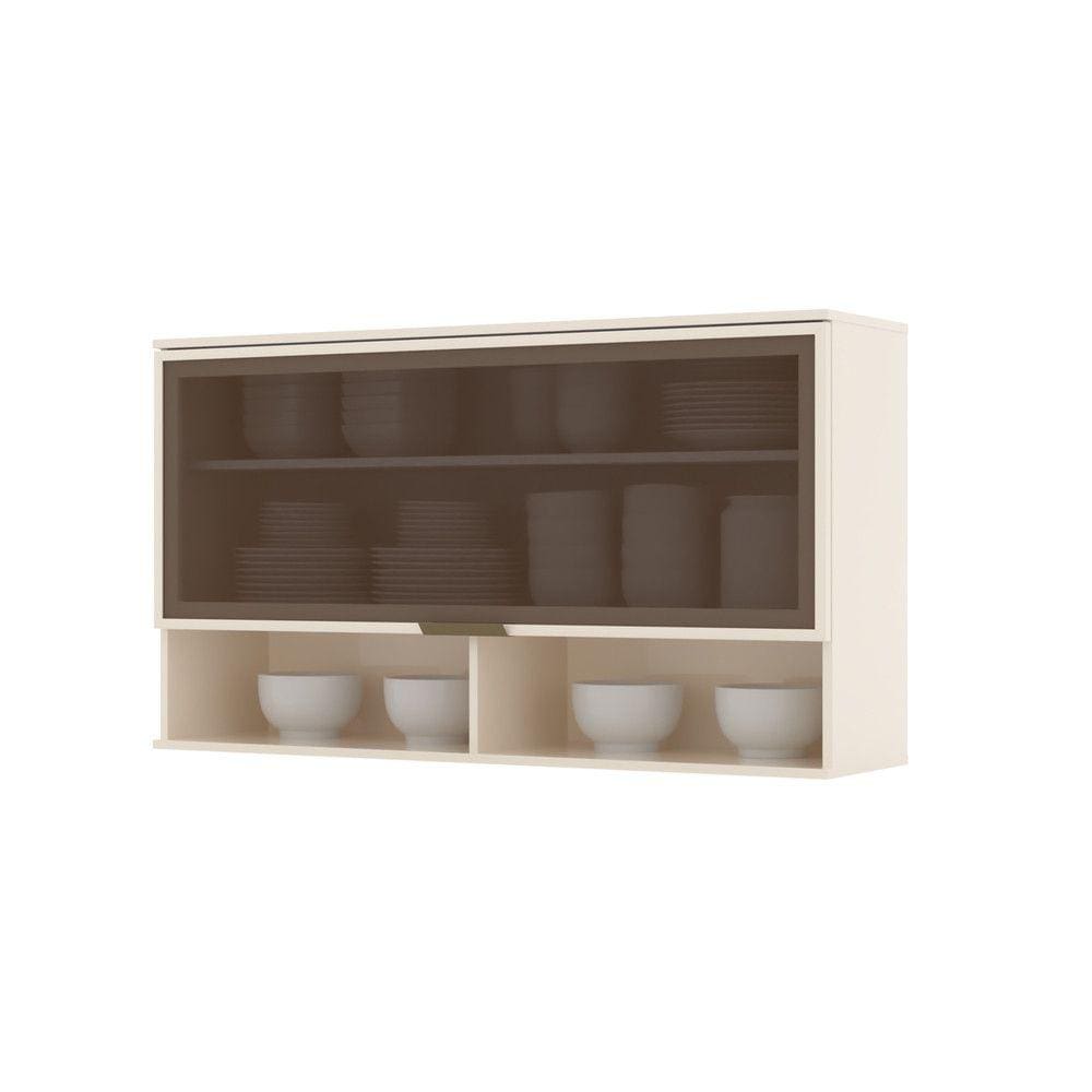 Armário Aéreo de Cozinha 120 Cm 1 Porta Basculante com Vidro Connect Henn