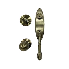 Fechadura Blim Blim Alça Grande Retrô Colonial Ouro Velho Externa Antique