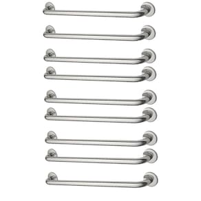Alça de Apoio Barra Inox Kit 9 Unidades 70cm Acessibilidade Deficiente Anti Queda Idoso Gestante Previne Acidente Segurança Suporte Banheiro Corrimao
