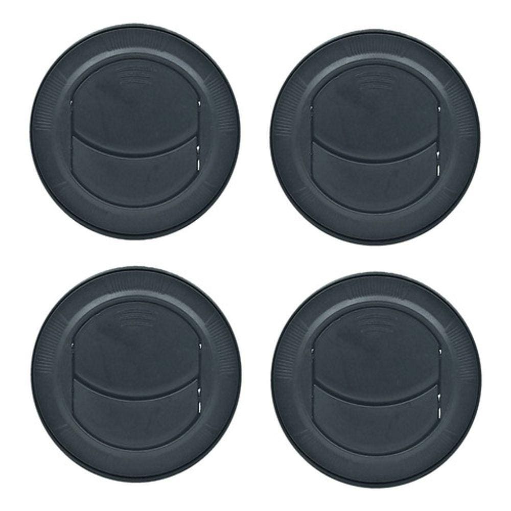 4x Difusor Ar Condicionado Caminhão Trator Van 77mm - Preto