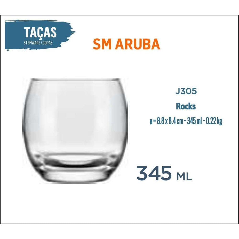 12 Copos Aruba 345Ml Cerveja Refrigerante Suco Batida