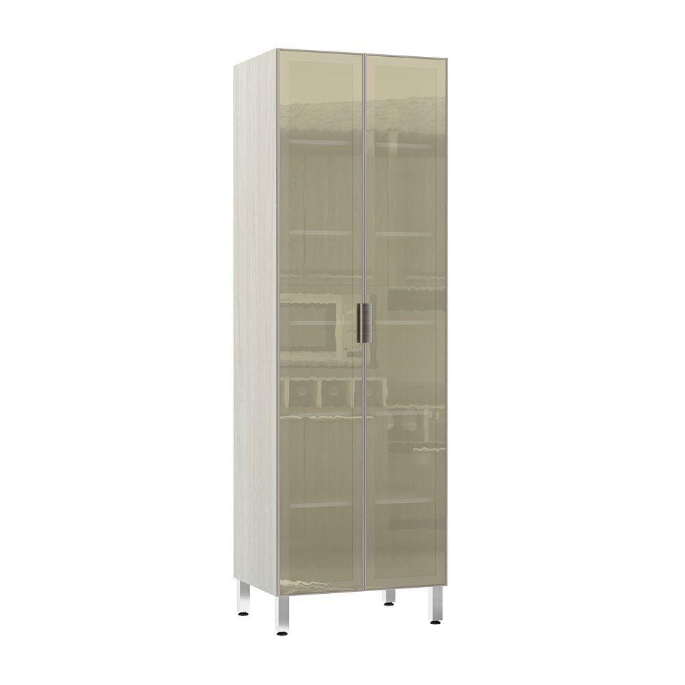 Paneleiro Luciane 70cm Duplo 2 Portas com Vidro Reflecta Bronze Lis