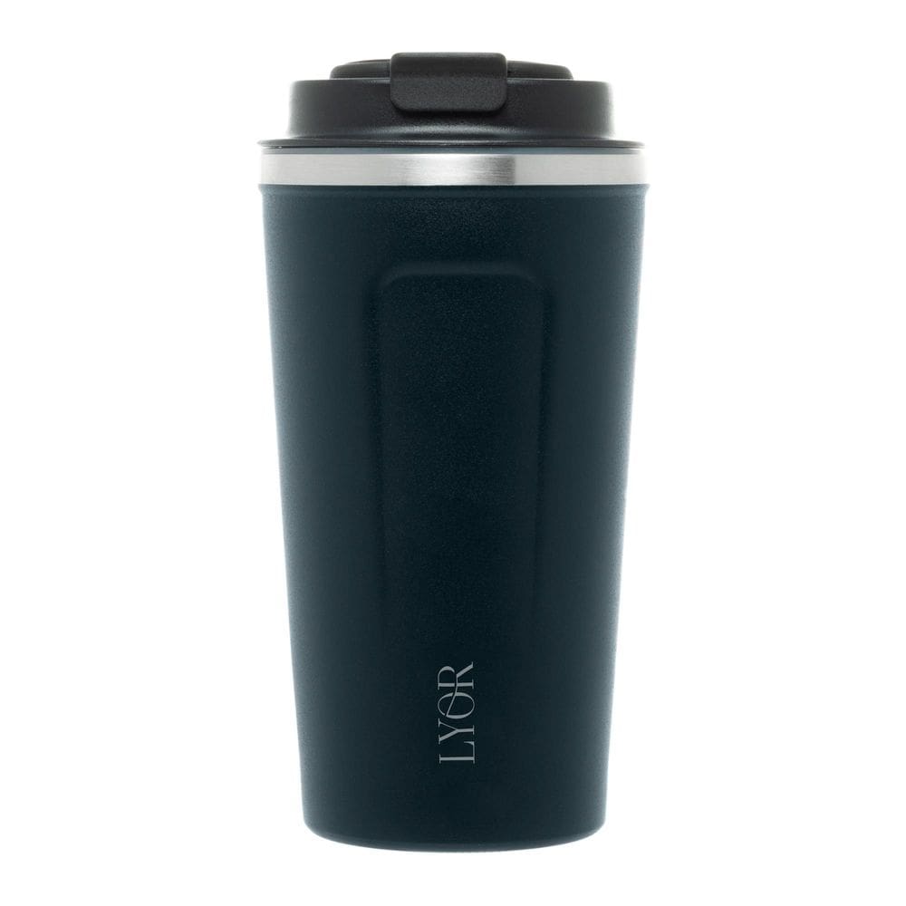 Copo Térmico De Aço Inox Parede Dupla C/Tampa Azul 500Ml