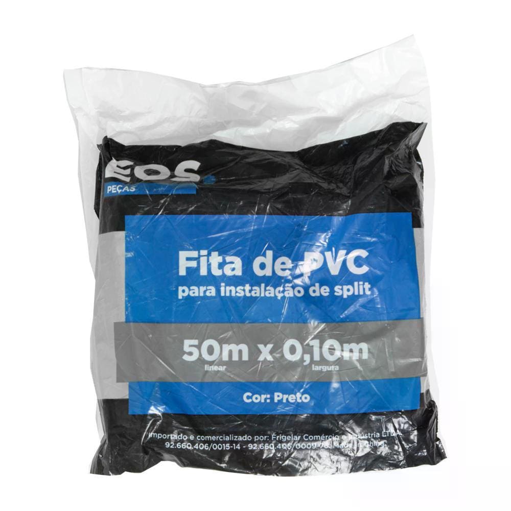 Fita PVC 50M Linear X 0.10M Largura Cor Preta Eos